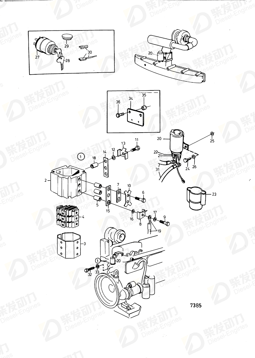 VOLVO Cable block 843347 Drawing